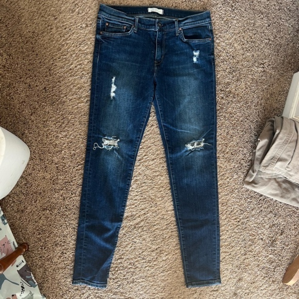 Principle denim Classic Blue Distressed Skinny Jeans